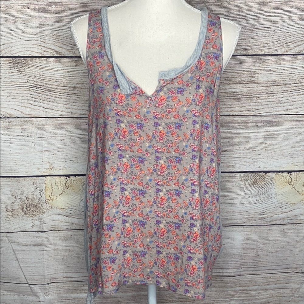 Women’s - Splendid Grey Pink Tank Top Large